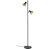 Reality Leuchten staande lamp, metaal, E27, zwart/goudkleurig, 75 x 25 x 160 cm