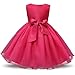 NNJXD Girl Sleeveless Lace 3D Flower Tutu Holiday Princess Dresses Size 5-6 Years Rose red