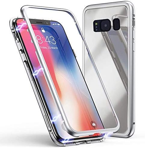 Oihxse Magnetic Adsorption Double Side Tempered Glass Case Compatible for Samsung Galaxy Note 10+/Note 10 Plus, Ultra-Thin Magnetic Metal Frame Full Body Protection Cover Support Wireless Charging