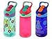 Contigo 14oz Autospout Striker Kids Water Bottle, Ultramarine Lillies, Washed Red & Sapphire Blast-off (3 Pack)