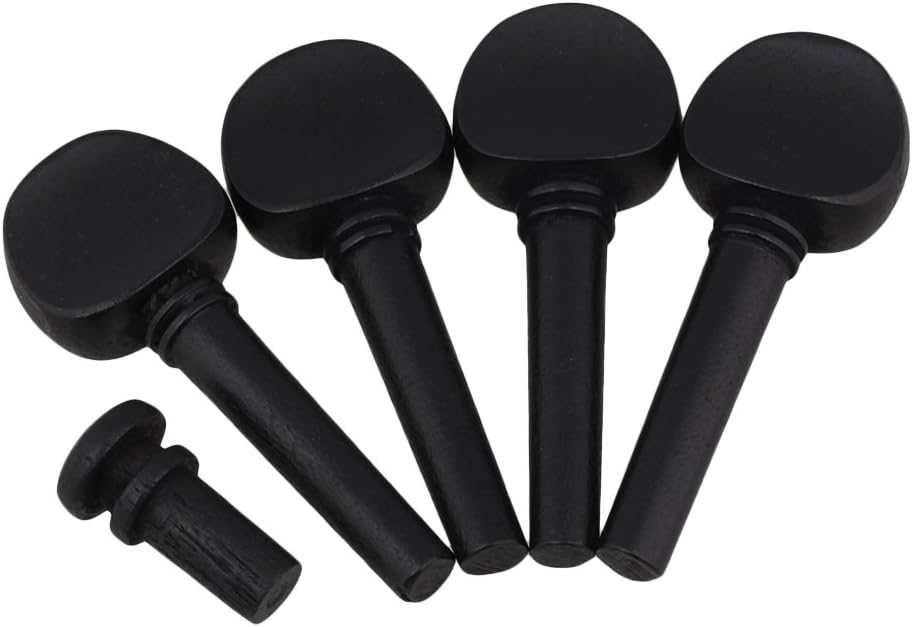 Yibuy Black Tuning Pegs & End Pin Set for 4/4 Size Violin Fiddle