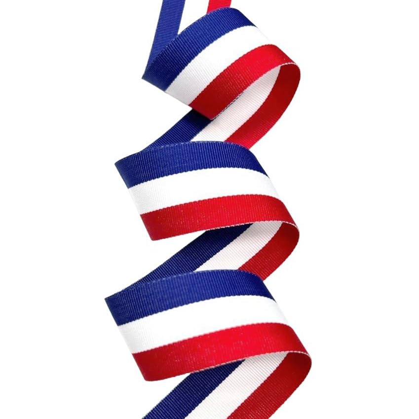 USA Made 1-3/8" Red/White/Blue Striped Grosgrain Ribbon - 20 Yards