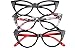 SOOLALA Ladies 52mm Lens Fashion Designer Cat Eye Reading Glasses Customized Strengths, 3mix, x2.5