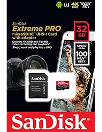 SanDisk Extreme Pro   Tarjeta de memoria microSDHC Plus adaptador SD de hasta 100 MB s, clase 10, U3, V30, A1   32 GB