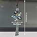 Qf Rainbow Crystals Flower Car Pendants Lucky Hanging Rearview Mirror Pendant Car Decor Ornament…