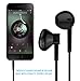 Headphones - In-Ear HD Stereo Noise Cancelling Sweatproof Sport Earphones Earbuds Flat Wired with Apple iOS Samsung and Android Compatible Microphone and Remote (Black 3-Pack)