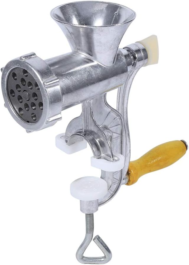 Beef Grinder- Samfox Beef Grinder Meat Mincer - Aluminium Alloy Hand Operate Home Meat Grinder Sausage Beef Mincer Table Kitchen Tool