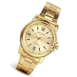 Lancardo Upgrated 3ATM Water Resist Luxury Men's Dad Grandpa Gold Tone Wrist Watches with Japanese Movement