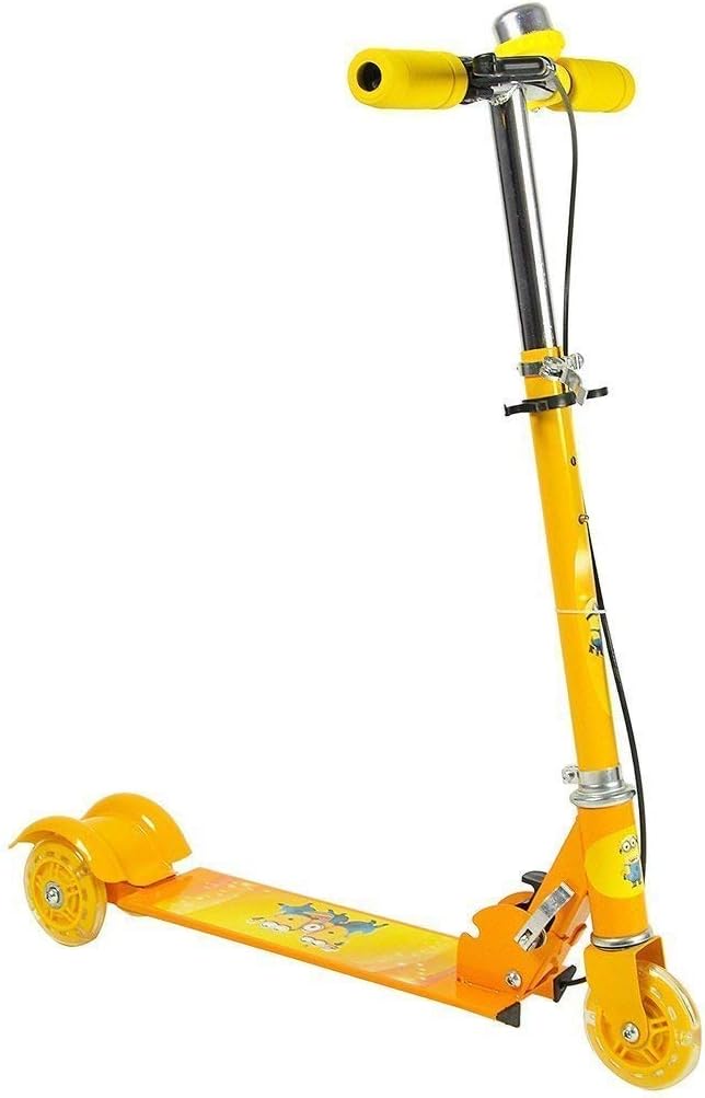 Raawan Kids 3 Wheel Foldable Scooter Cycle with Height Adjustment & Led Light on Wheel(Break and Bell) for Boys and Girls (Color May Vary)