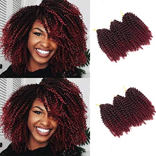 6Pcs/Lot Marlybob Crochet Hair Afro Kinky Curly Hair Crochet Braids Curly Crochet Braiding Hair Synthetic Hair Extension (1B-BUG#)