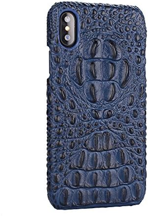 Iphone 7 Plus/8 Plus Case Genuine Leather Iphone X case 3D Crocodile Hard Back Cover Ultra Slim Real Leather For Iphone 6/6S/7/8/6S Plus/6 Plus (Blue, For Iphone 7 Plus)