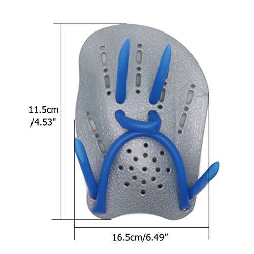 LDEXIN Professional Power Swim Hand Paddle Contoured Swimming Training Aid Flat Paddle Hand Fin for Kids Adult 1Pair (Gray S)