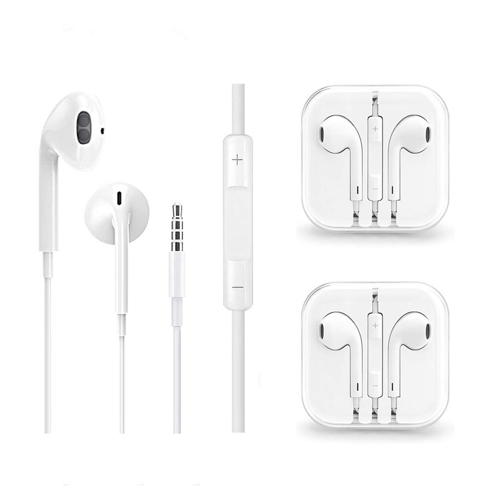 ApexOne Wired in-Ear Earbud Headphones, ApexOne 2 Pack Premium Earphones with Volume Control and Microphone Compatible with iPhone 6 6plus 6s 6s Plus iPad iPod