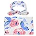 Newborn Receiving Blankets Baby Swaddle Blanket and Bow Headband Set Baby Shower Gift (Blue)