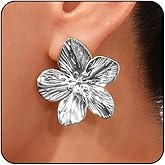 Flower Earrings for Women Big Statement Earrings for Women Floral Earrings Daisy Earrings Pink Orange Black White Flower Stud Earrings Summer Spring Fancy Jewelry