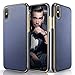 LOHASIC Premium Leather Case for iPhone Xs Max, Slim Flexible Anti-Slip Soft Grip Protective Cover Cases - Navy Blue
