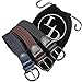 Luxury Divas Black Navy Blue Brown 3 Pack Braided Elastic Stretch Belts & Storage Bag Medium