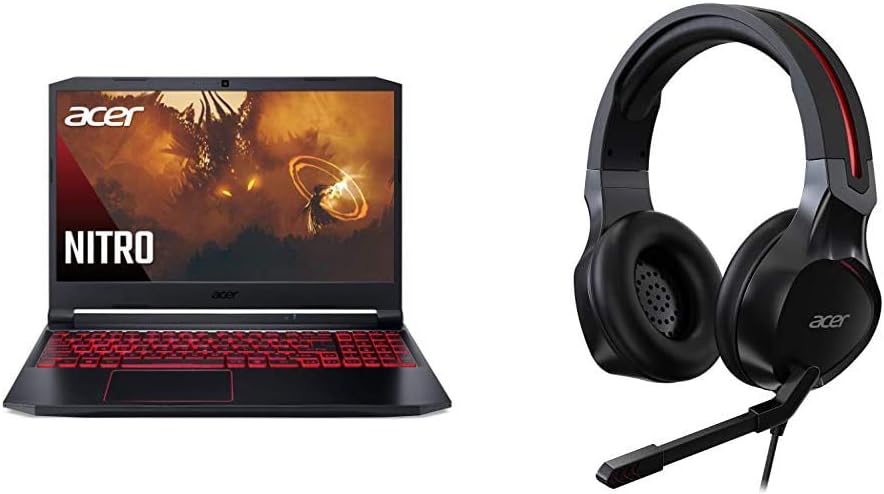 Acer Nitro 5 Gaming Laptop, AMD Ryzen 5 4600H Hexa-Core Processor, NVIDIA GeForce GTX 1650 Ti, 15.6" Full HD IPS Display, 8GB with Acer Nitro Gaming Headset