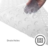ANSIO Bath Mat Non Slip 100 x 40 cm Anti Mould PVC with Drain Holes view 5