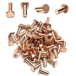 Yinpecly Flat Head Rivets 4x10mm(DXL) Semi-Tubular
