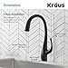 KRAUS Ansel Matte Black Finish Dual Function Pull-Down Kitchen Faucet, KPF-1675MB