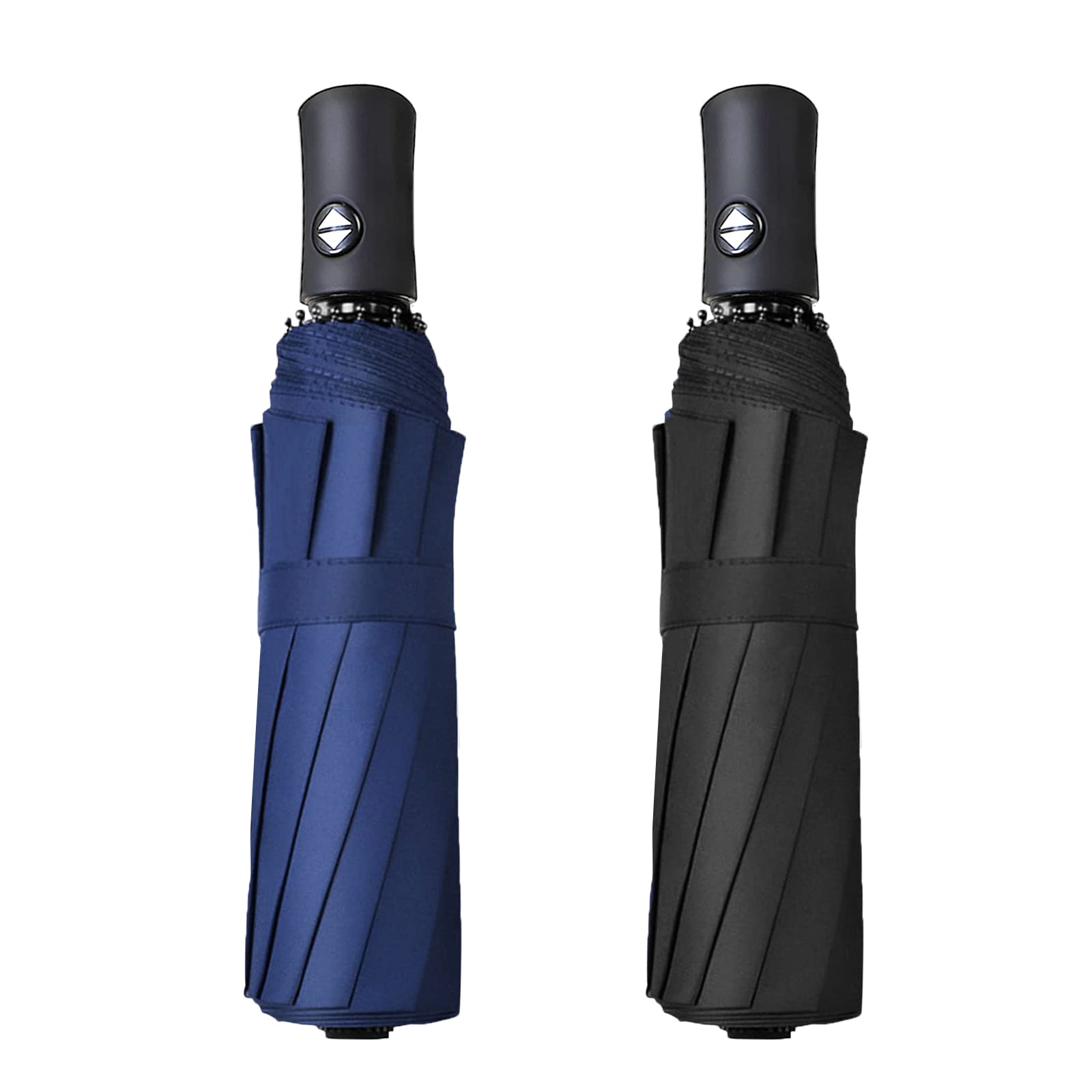Photo 1 of RONIARE 2 Packs Travel Umbrellas for rain Windproof Compact Umbrella Folding Small Strong and Portable Automatic Open and Close - Men and Women (Black + Blue)