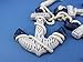 Hampton Nautical Wooden Rustic Blue Triple Anchor Set, 7