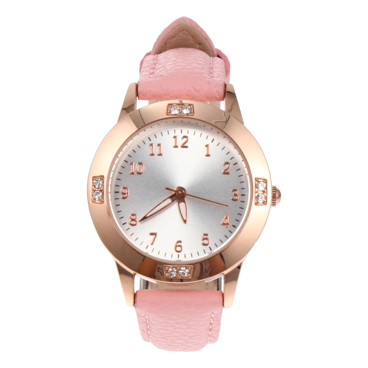 Pink Quartz Wristwatch for Women Rhinestone Inlaid Analog Watch Stylish and Waterproof Ladies Watch for Students and Everyday Wear