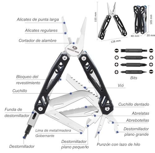 Mossy Oak Multi-purpose Pliers, 22 in 1 Multitool, Multipurpose Knife Multi-Tool with Pliers, Knife, for Repair, Hiking, Camping