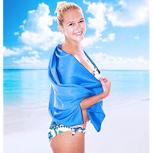 Premium Microfiber Towel by MyQuest | Quick Dry Sports Towel For Travel, Yoga, Hiking | Includes Compact Carry Pouch and | Antimicrobial | 3 Sizes, 5 Colors Sports & Outdoors, Sports & Fitness, Exercise & Fitness, Yoga, Towels