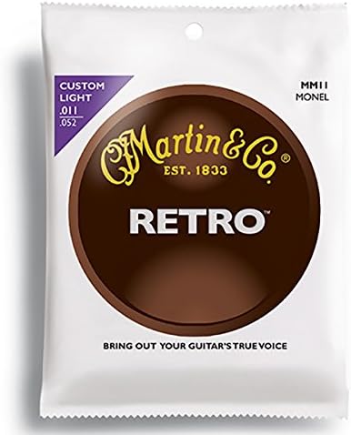 Martin and CO. Custom Light Retro Guitar Strings MM11 (.011/.052) + 6 Free Plectrums