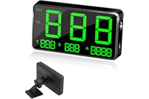 KingNeed Original Universal GPS Head Up Display Speedometer Odometer Car Digital Speed Display MPH Over Speeding Alarm Car Clock for All Vehicles C60/C60S/C80/C90 (C80-1)