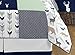 Navy Blue, Mint and Grey Woodsy Deer Girls 3 Piece Full / Queen Bedding Set