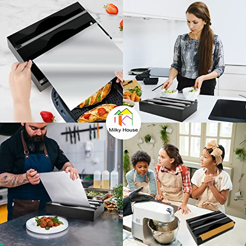 Foil and Plastic Wrap Organizer, 4 in 1 Plastic Wrap Dispenser with