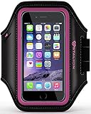 iPhone 6 6S Armband : Stalion Sports Running & Exercise Gym Sportband (4.7-Inch)(Fuchsia Pink) Water Resistant + Sweat Proof + Key Holder + ID / Credit Card / Money Holder