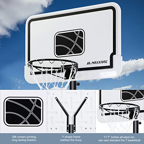 MaxKare Portable Basketball Hoops & Goals Outdoor for Adult Kids Height