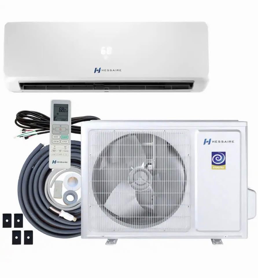 Photo 1 of DIY 21.7 SEER2 12,000 BTU Wi-Fi 1 Ton Ductless Mini Split Air Conditioner and Heat Pump Variable Speed Inverter - 115V