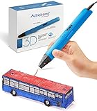 Professional 3D Printing Pen with OLED Display for Doodling Drawing Modeling -3D Pen Doodle Lightweight Portable Compatible with Power Bank + 3 Packs of 1.75 mm ABS/PLA Filaments + 2 Drawing Stencils