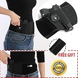JesitaGear Belly Band Holster for Concealed Carry, IWB Holster, Adjustable Neoprene Waist Hand Gun Holster for Men and Women Fits Ruger LCP, Glock 17,19, 42, 43, Sig Sauer, M&P Shield