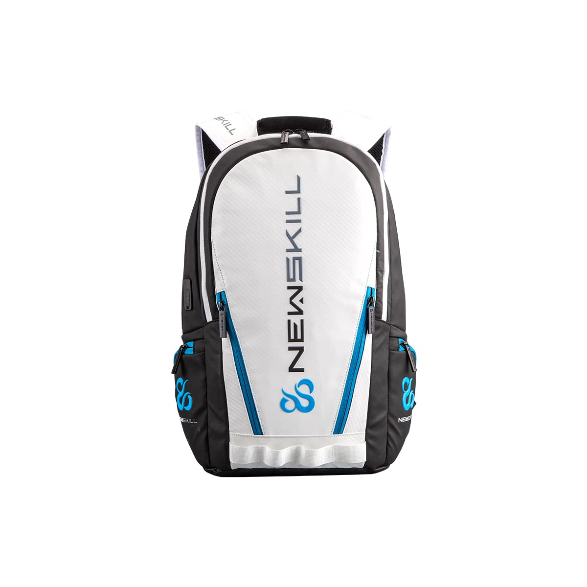 Newskill Mercury, 15.6" Laptop Gaming Backpack, Urban Design, Textured Leather Nylon Base, Breathable Material, Padded Backrest and Interior, Gaming Peripheral Compartments, White
