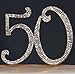 50 Cake Topper - Premium Gold Metal - 50th Birthday or Golden Anniversary Party Sparkly Rhinestone Decoration Makes a Great Centerpiece - Now Protected in a Box