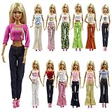 K.T. Fancy Set of 5 Quality Handmade Blouse + Trousers Pants Outfit Casual Wear for 11.5 Inch Doll Clothes Xmas Birthday Gift Present