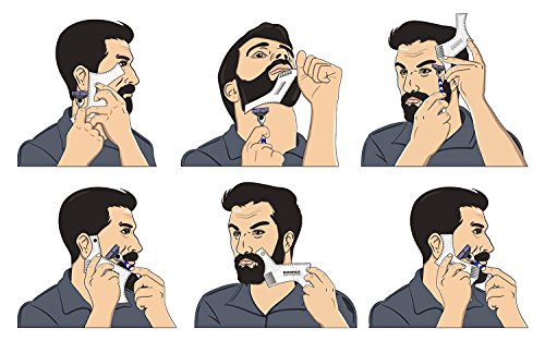 BEARDOHOLIC Beard Shaper, Advanced 9 in 1 Design Beard Shaping Tool with Templates, Transparent for Easier Alignment and Styling, Beard Trimming Guide for Facial Hair - Thumbnail 3