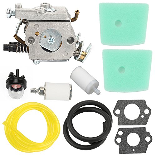 Harbot C1Q-EL24 Carburetor +Air Filter Fuel Line Filter Gasket Tune Up Kit for Husqvarna 123C 123L 123LD 223L 223R 322C 322L 322R 323C 323L 325C 325CX 325L 325LX 326C 326L 326LX String Trimmer