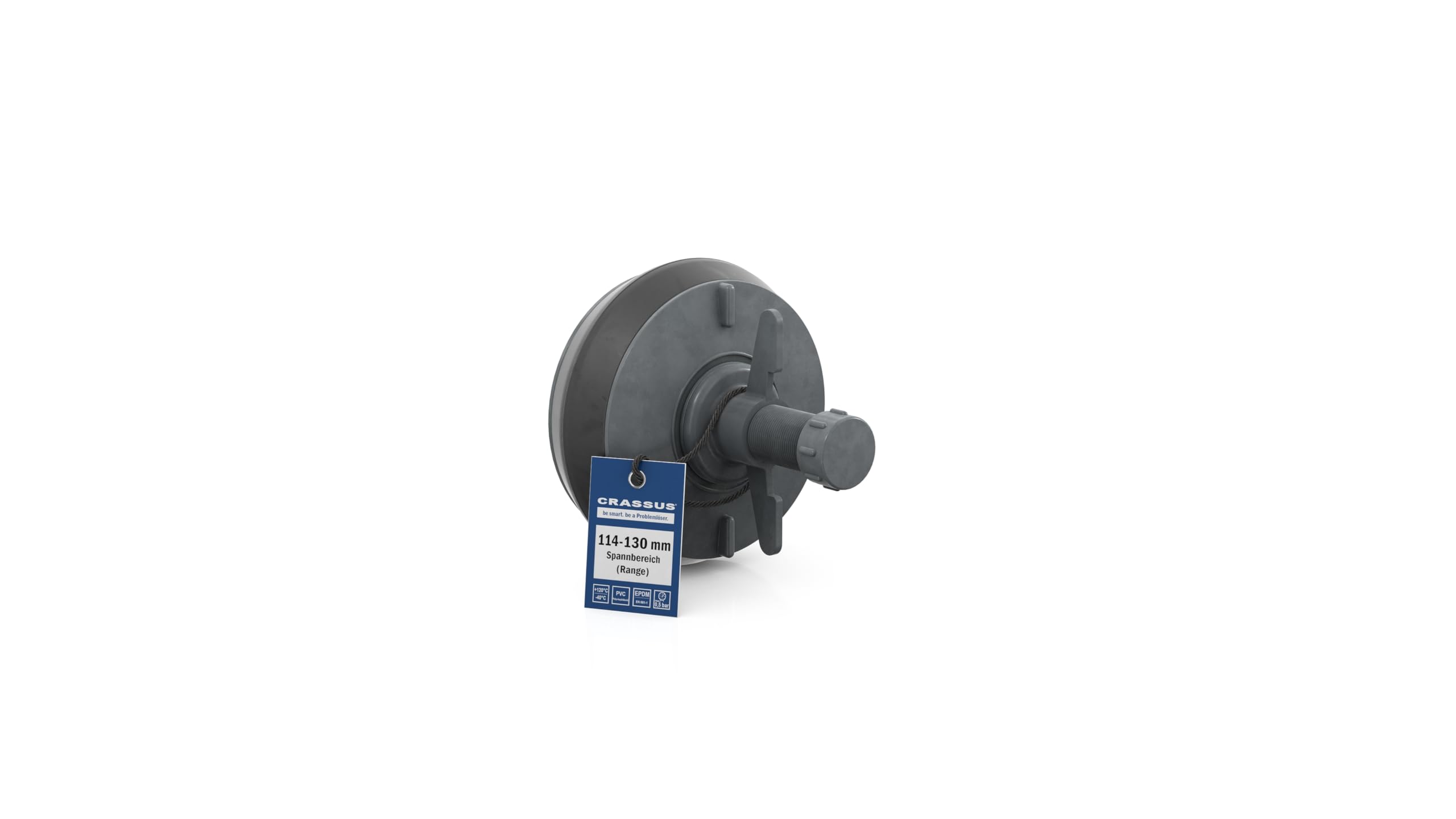 CSV 120 Quick-Release Plug, PVC (114-130 mm), up to 0.5 bar, Length: 100 mm, EPDM/PVC