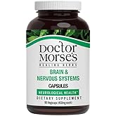 Doctor Morse's Brain & Nervous Systems Support - Support Immunity & Stress Level - Naturopath Formulated Nootropic Supplement - Ginkgo Leaf, Gotu Kola, Astragalus Root & Butchers Broom - 90 Capsules