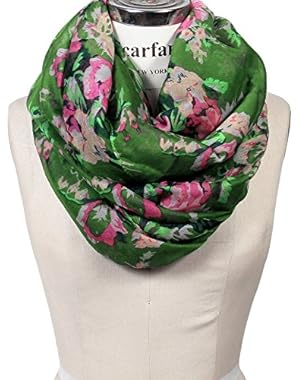 Scarfand's Romantic Rose Print Lightweight Infinity Scarf