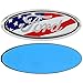 Ruanye For FORD 7 Inch Front Grille Tailgate Emblem, 3D Oval 3M Double Side Adhesive Tape Sticker Badge for Ford Escape Excursion Expedition Freestyle F-150 F-250 F350 (American Flag B)