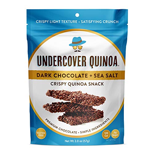 Undercover Quinoa Sampler Pack, Chocolate Crispy Quinoa Snack, Gluten-Free, 8 2 oz. bags: 2 Milk Chocolate, 2 Dark Chocolate+Sea Salt, 2 Milk Chocolate+Currants, 2 Dark Chocolate+Blueberries