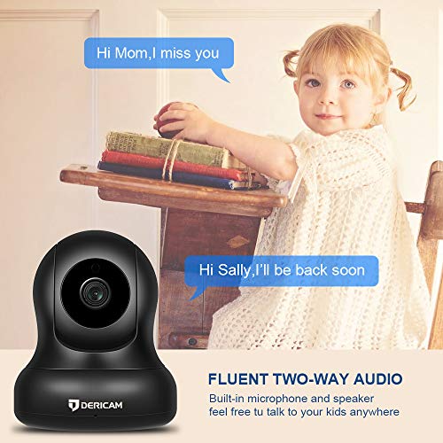 HD Home Security Camera, Wireless WiFi Camera with an Additional 5db Powerful Antenna for Home Monitor, Pan/Tilt Control, 4X Digital Zoom, Night Vision (Black)